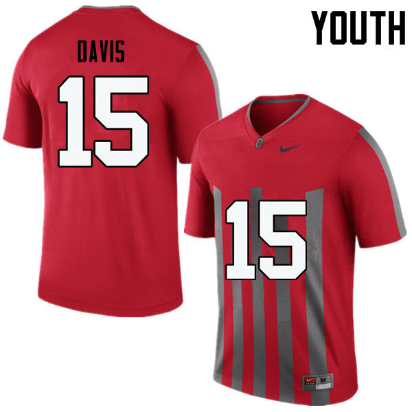 Youth Ohio State Buckeyes #15 Wayne Davis College Football Jerseys Game-Throwback